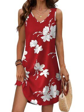 Women's Summer Dresses Lily V Neck Sleeveless Dress Sundresses Swimsuit Coverup